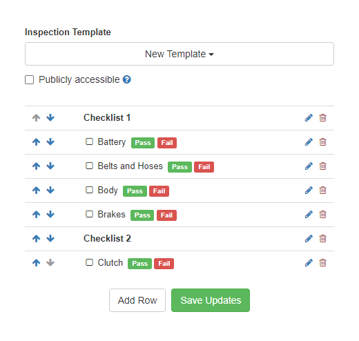 Vehicle Inspection Software Screenshot
